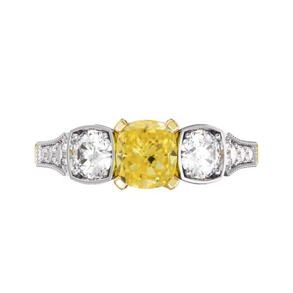 art deco yellow diamond ring