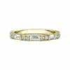 baguette and channel set round diamond wedding band