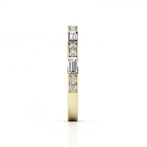 baguette and channel set round diamond wedding band 2