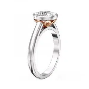 bezel set diamond with rose gold petal detail 3 1