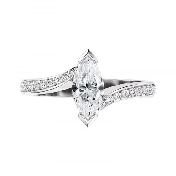 marquise diamond with twisted pave band 1