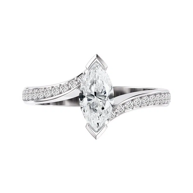 marquise diamond with twisted pave band 1