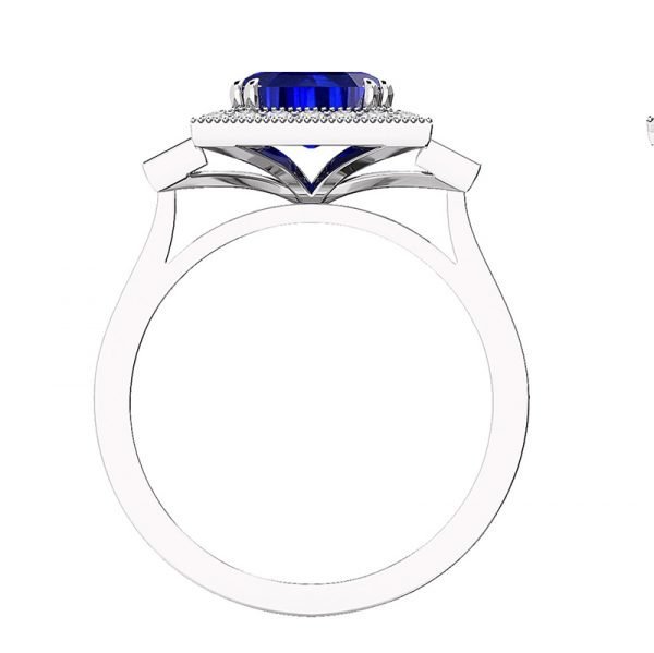 blue sapphire art deco inspired engagement ring 5