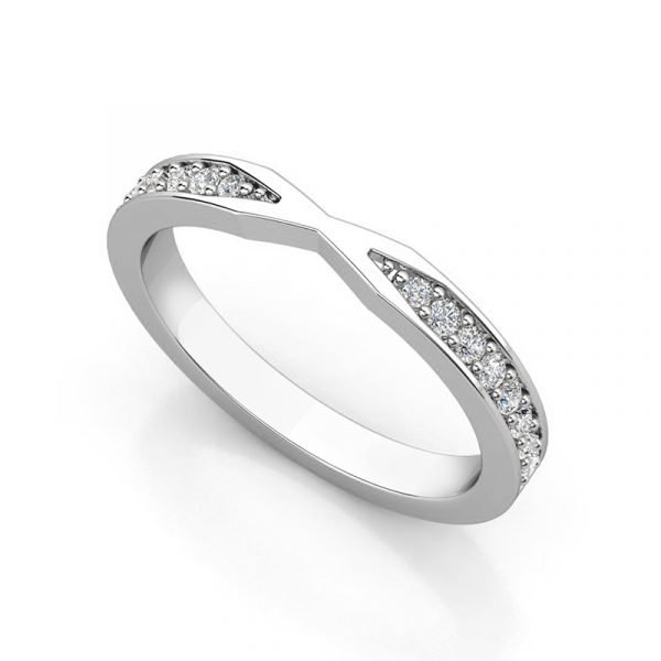 channel set wedding ring with cross detail 1