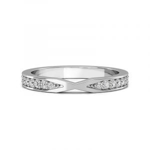 channel set wedding ring with cross detail 4