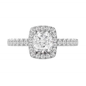 classic cushion cut halo engagement ring 1