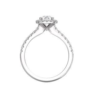 classic cushion cut halo engagement ring 3