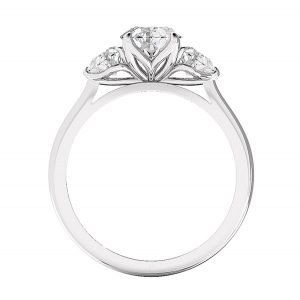 classic three stone ring with petal setting 2