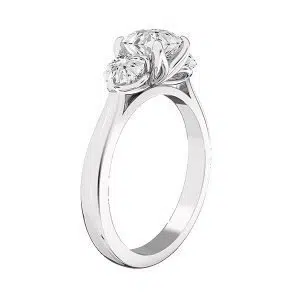 classic three stone ring with petal setting round 1