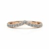 classic v shaped wedding band rose gold