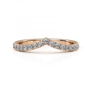 classic v shaped wedding band rose gold