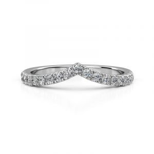 classic v shaped wedding band white gold