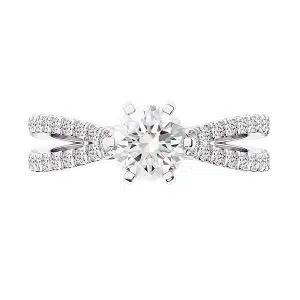 cross over band diamond solitaire ring 1