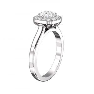 cushion cut diamond in vintage halo style setting 2