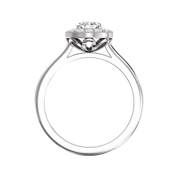 cushion cut diamond in vintage halo style setting 4