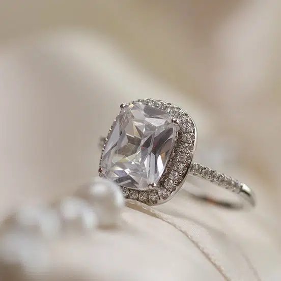 cushion cut engagement ring