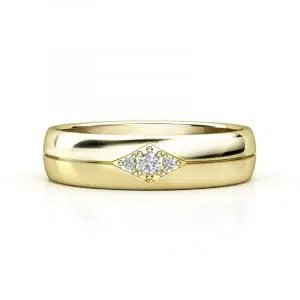 diamond cut out wedding band gold