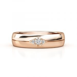 diamond cut out wedding band rose gold