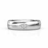 diamond cut out wedding band white gold