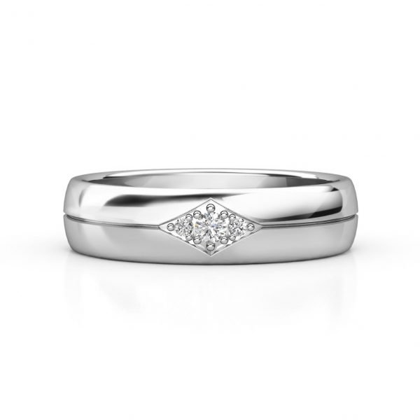 diamond cut out wedding band white gold