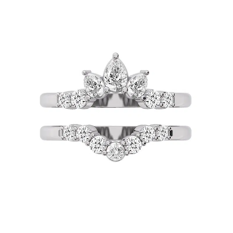 double fitted diamond wedding ring