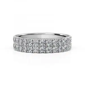 double row diamond wedding ring