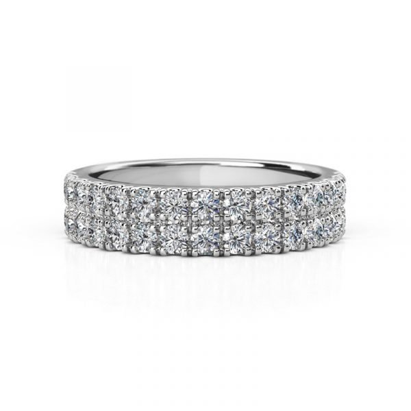 double row diamond wedding ring