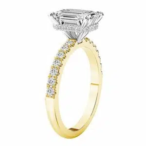 emerald cut engagement ring side view