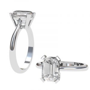 emerald cut solitaire white gold engagement ring