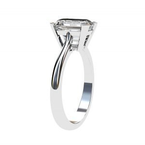 emerald cut solitaire white gold engagement ring 4