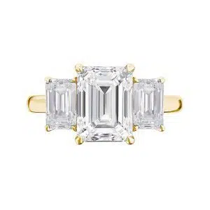 emerald cut three stone engagement ring 1