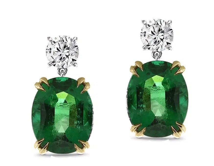 emerald drop earrings