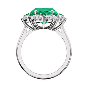 emerald halo ring with small emerald details 3