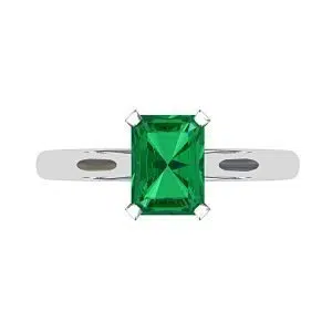 emerald gemstone solitaire engagement ring