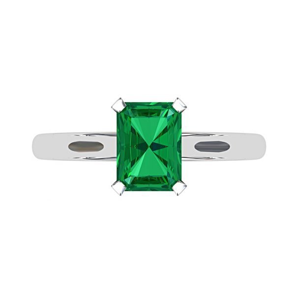 emerald gemstone solitaire engagement ring