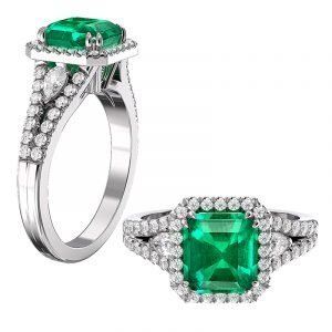 emerald split shank engagement ring 7