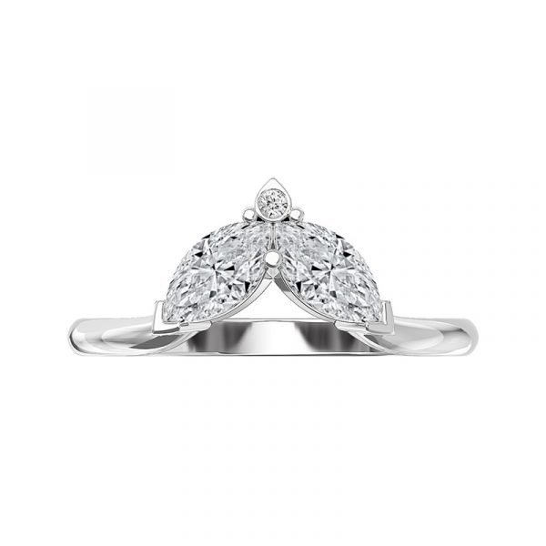 fitted marquise shaped wedding ring