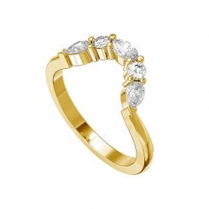 fitted wedding ring 18k yellow gold diamonds 1