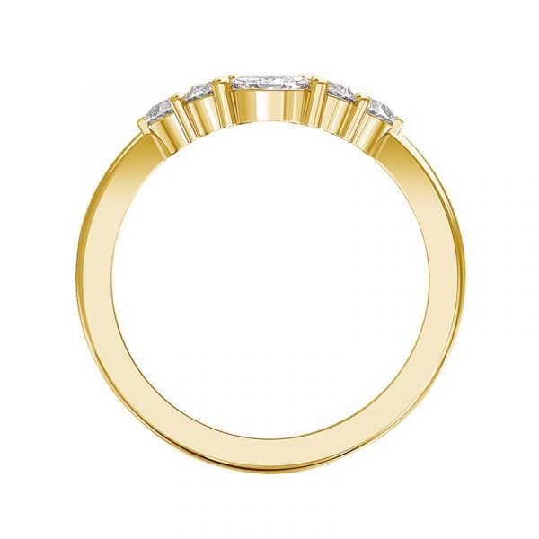 fitted wedding ring 18k yellow gold diamonds 2