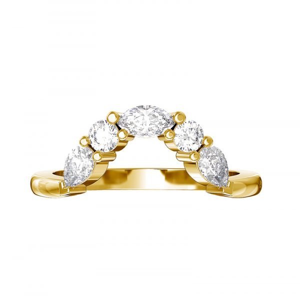 fitted wedding ring 18k yellow gold diamonds