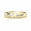 flush set speckled diamond wedding ring gold