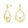 gold twisted drop earrings