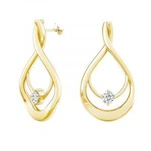 gold twisted drop earrings