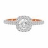 halo engagement ring with milgrain and filigree detail rose gold 3