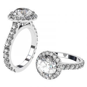 halo round brilliant cut engagement ring