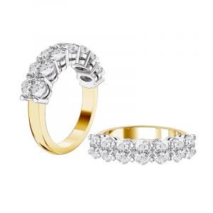 oval half band wedding ring