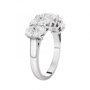 oval half eternity claw set diamond ring 1