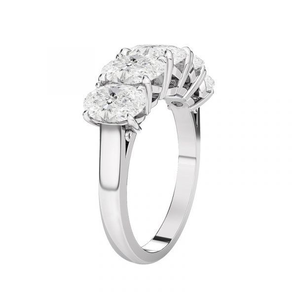 oval half eternity claw set diamond ring 1