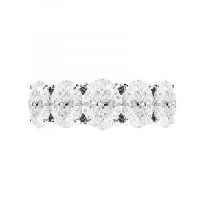 oval half eternity claw set diamond ring 2