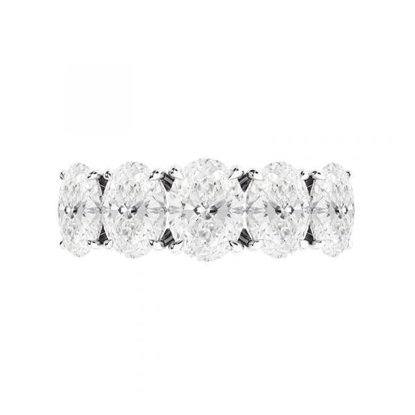 oval half eternity claw set diamond ring 2